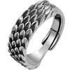 Dragon Scale Men's Trendy Retro Simple Index Finger Ring Men's Hand Jewelry Reverse Scale Open Ring