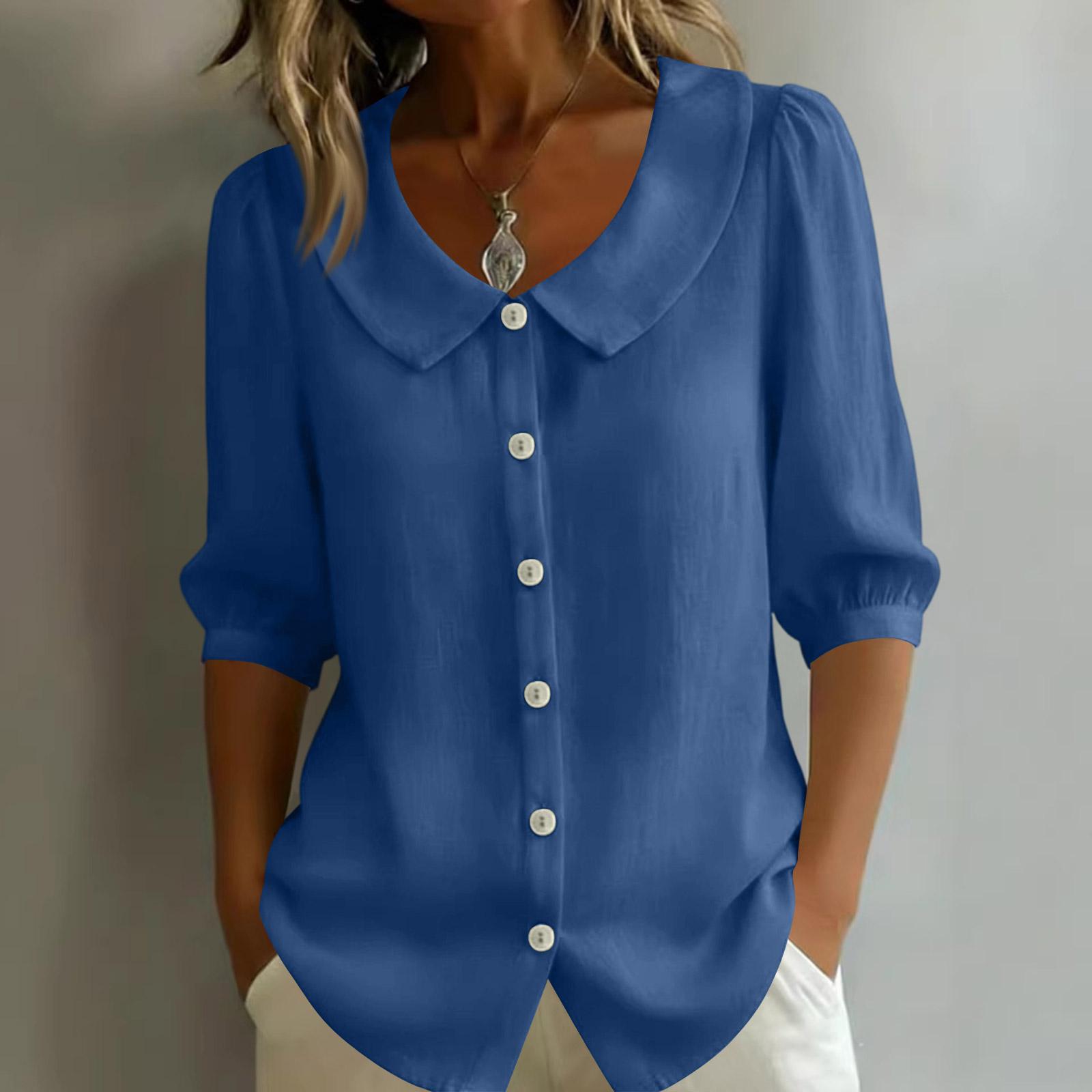 Ladies  Casual And Fashionable Loose V-neck Shirt Top L
