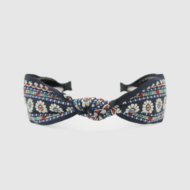 LALA Bohemian Imported Lace Hairband - Dark Blue