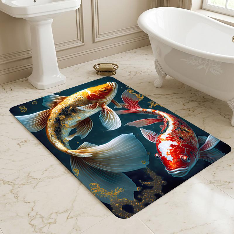Koi Fish Living Room Nonslip Area Rug Soft Carpet For Bedroom Game Playroom Sofa Office Home Decor Doormat Christmas Gift C9302674