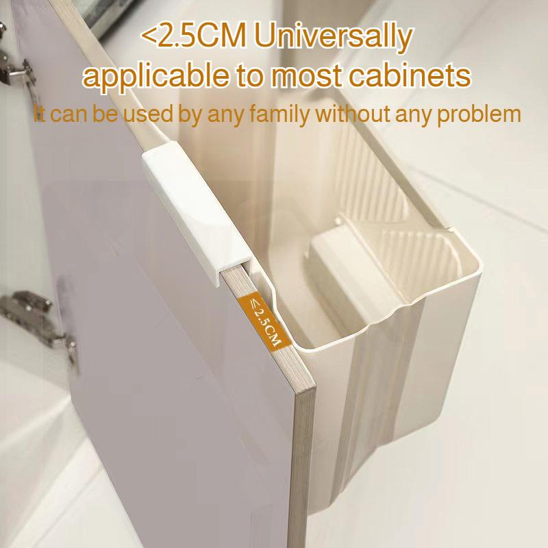 Household collapsible garbage bin cabinet doorKitchen punch-free trash can cabinet door wall-mounted household trash basket