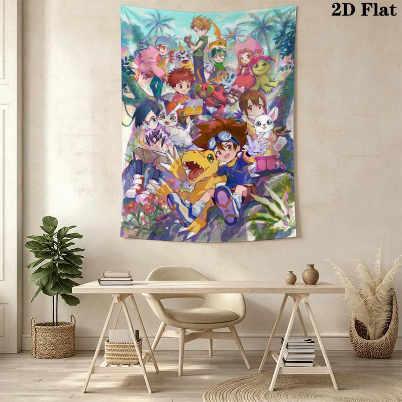 Digimon Ultimate Adventure Tapestry Background Cloth Fashion Print Homestay Soft Decoration Tapestry Background Cloth Soft