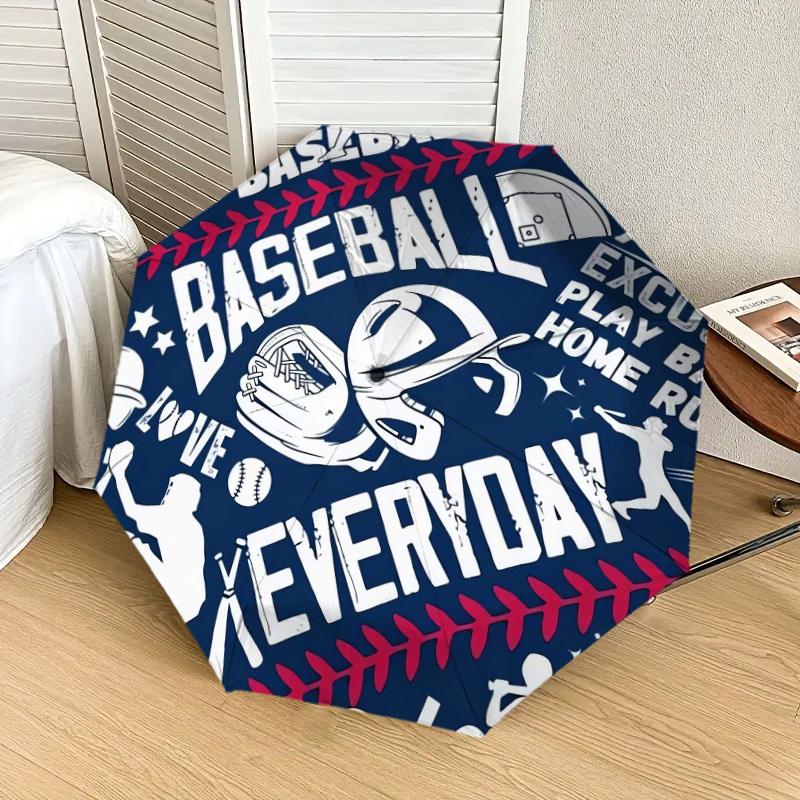1pc Baseball Everyday Love Play Ball Home Run Umbrella with Plastic Handle,Suitable for All Seasons Home Travel Outdoor UmbrellaDD074