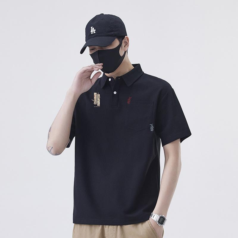 New Loose Polo Shirt for Men In Summer Lapel Embroidered Print T-shirt for Men