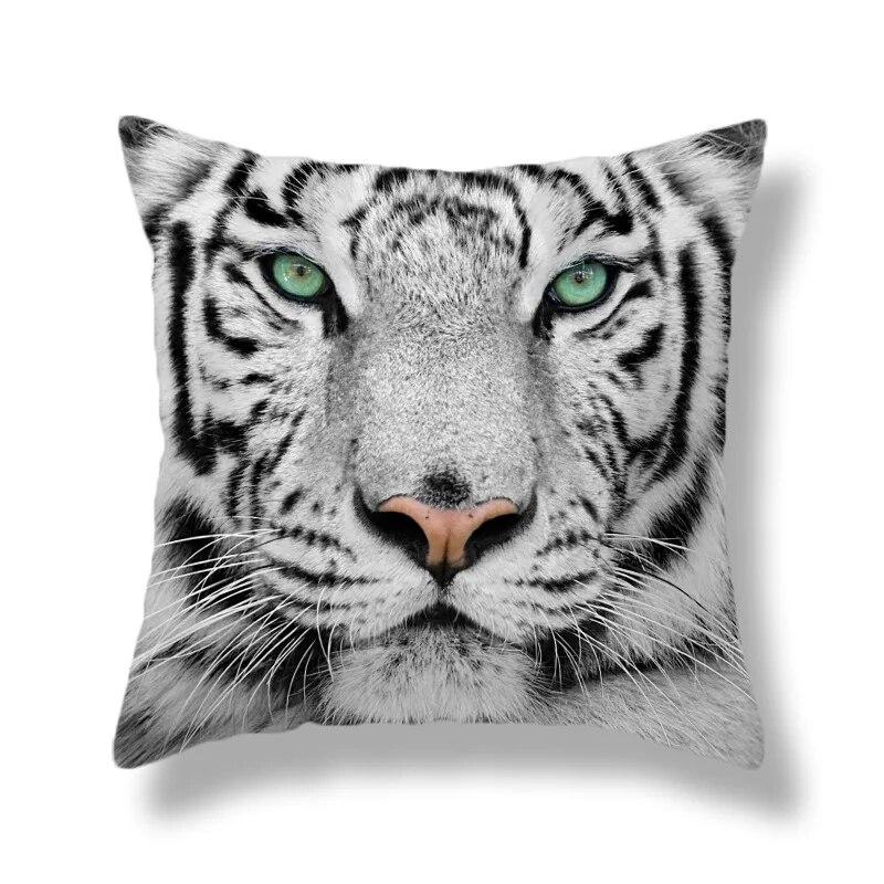 Heimdekoration Tierwelt Tiger Kissenbezug Bett Wohnzimmer Sofa Bürositz Auto Lendenkissen Bezug