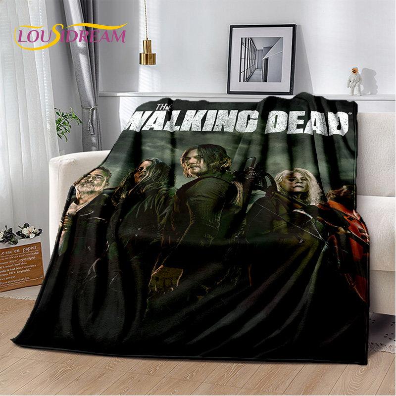 The Walking Dead Korku Yumuşak Peluş Battaniye, Flanel Battaniye Atmak Battaniye Oturma Odası Yatak Odası Yatak Kanepe Piknik Örtüsü Bettdecke