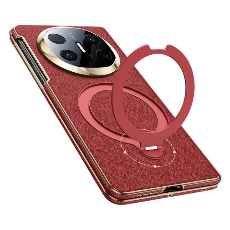Applicable to Huawei matex6 mobile phone case smart window x5 magnetic suction bracket x3 collector's edition electroplated clamshell men's leat