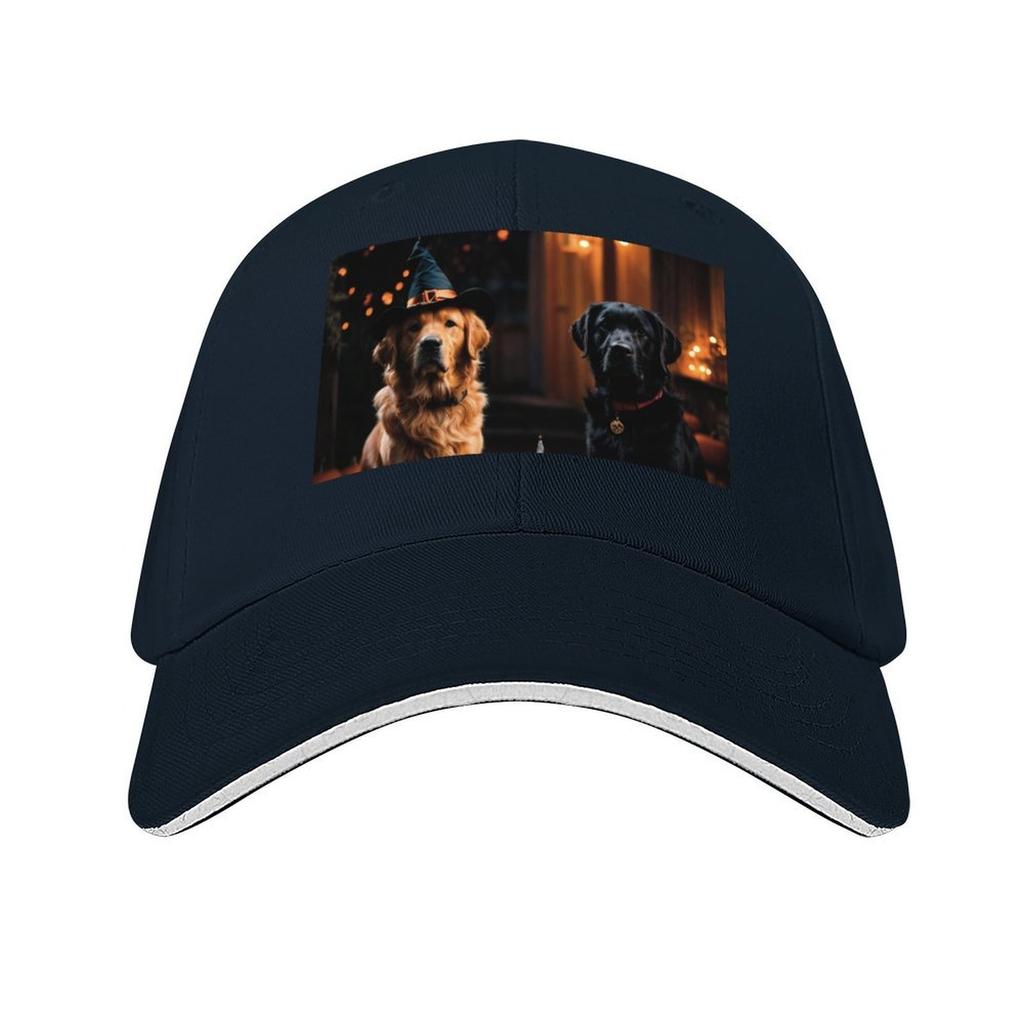 Halloween Dogs Golden Retriever and Black Labrador Baseball Cap Custom Cap Hat Man For The Sun Big Size Hat Mens Caps Womens