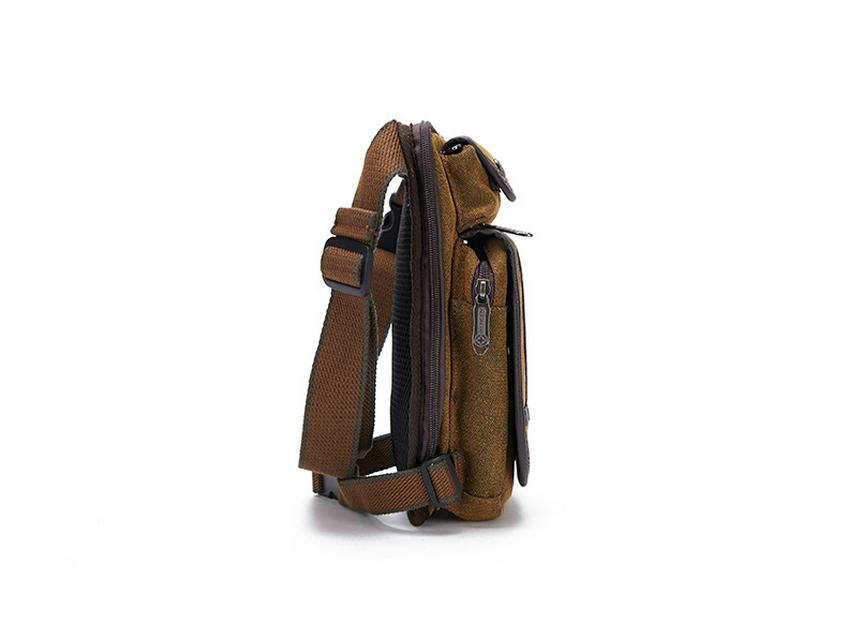 Riñonera de Lona Impermeable para Hombre para Exteriores, Cruzada Resistente al Desgaste para Viajes