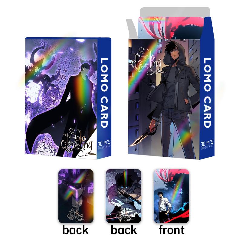 Laser Flash Anime Double-Sided Photo Cards: 'I Alone Level Up' Collection - 30 Small LOMO Cards