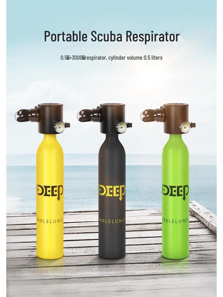DIDEEP 0.5L Mini Scuba Diving Oxygen Tank for Teaching Underwater Breathing