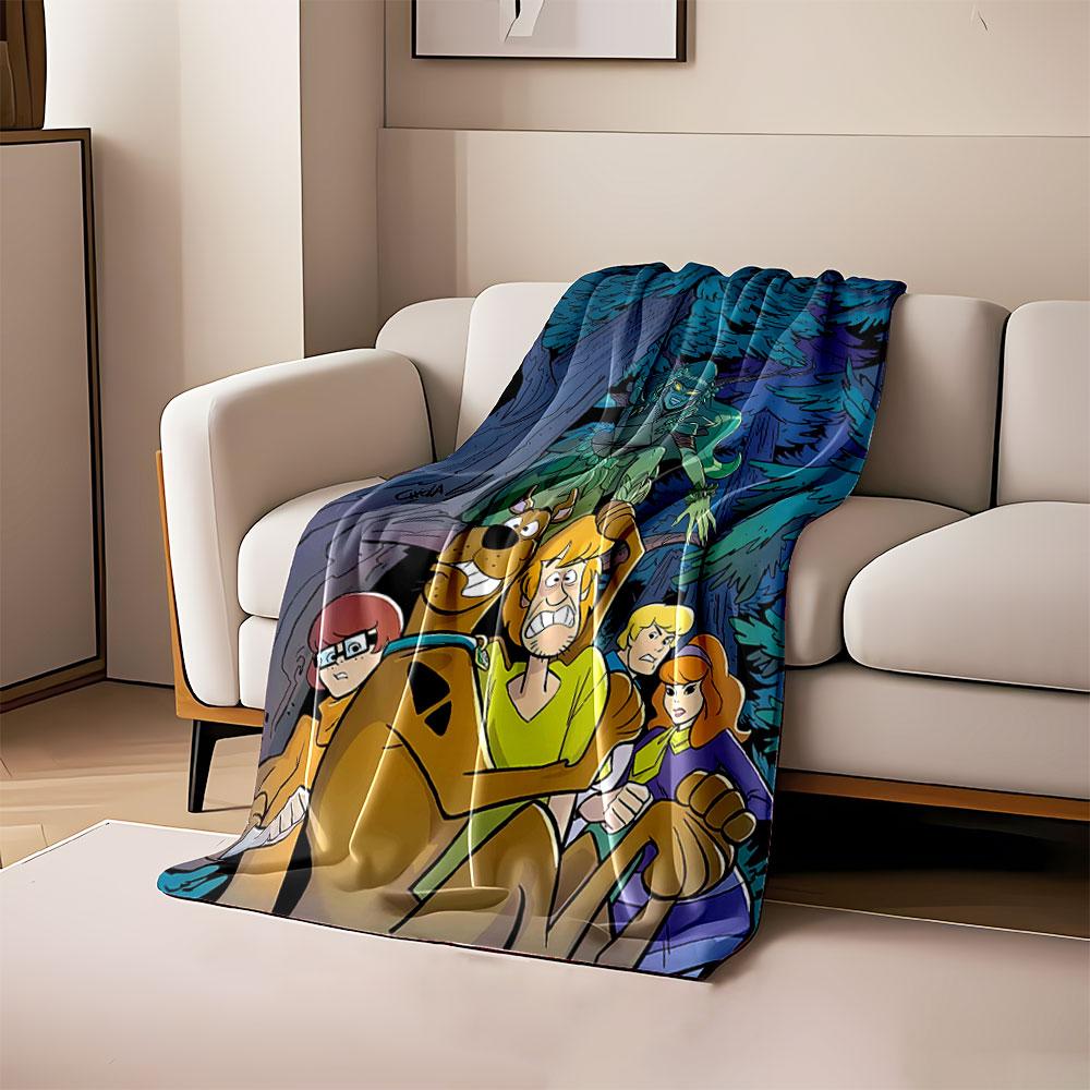 

A glowing green creature surprises a frightened group in a dark forest. for all seasons blanket lunch break throw gift 80cm x 120cm