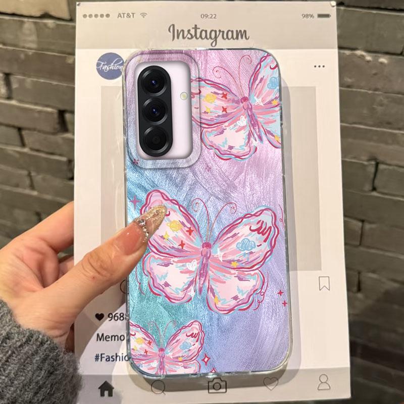 Luxury Butterfly Girls Case For Samsung Galaxy A56 A16 A26 A36 A06 A55 A35 A25 A15 A12 A32 A54 S24 S25 S22 S23 FE Fundas Cover