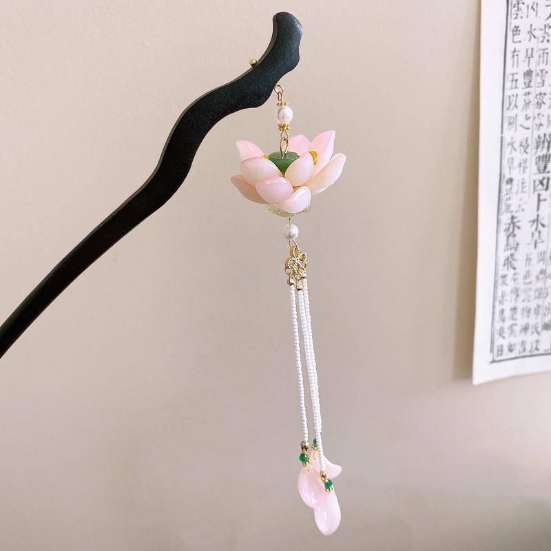 New Chinese Style Butterfly Flower Bead Tassel Hairpin, Chinese Style High-End Hairpin, Hanfu Versatile Hairpin, Hair Accessory for Women