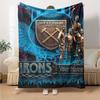 Name Custom West Ham United FC Print Flannel Blanket High Quality Warm Comfortable Cover for All Seasons Perfect for Gifts Home Decor