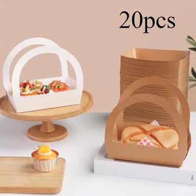 20Pcs Disposable Folding Boat Boxes, Picnic Open Packaging Boxes, Food Containers, Birthday Party Gift Packaging Boxes, Baking Packaging Supplies