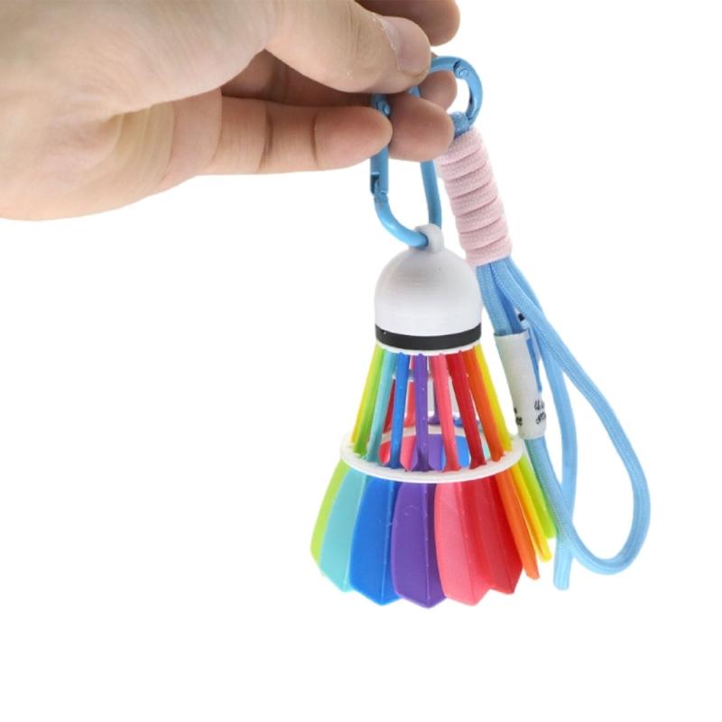 Portable Badminton Shaped Decoration Keychain Polylactic Acid Colorful Designs Multipurpose Accessory for Everyday Life