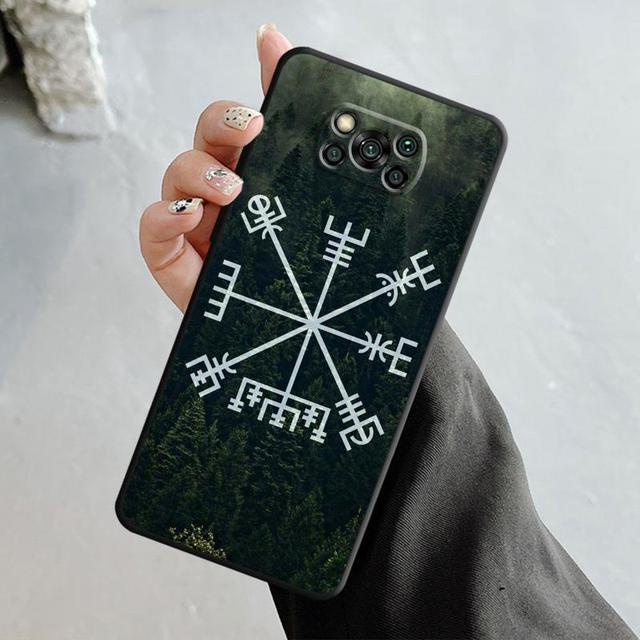 Telefoniümbris Xiaomi Poco X3 Nfc X4pro M3 C40 jaoks Mi 12 11 10 10t 8 Note10 Lite 11ultra 11t Pro F1 Viking Vegvisir logopuu jaoks
