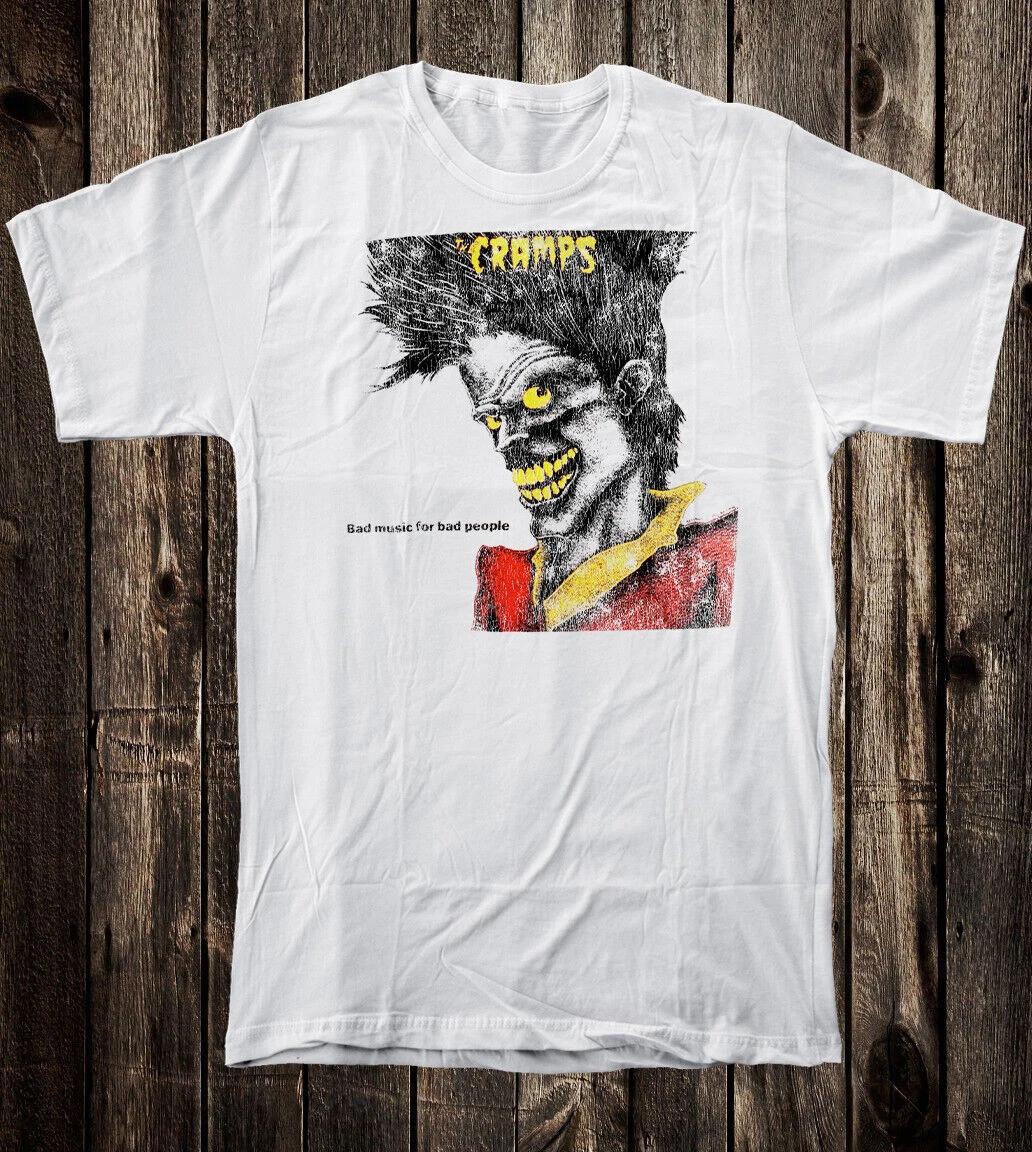 

Retro Tee T Shirt 100% Cotton 80 s Punk Style The Cramps Bad Music Bad People 4XL