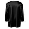 Women's V-neck Three-quarter Sleeve Satin Shirt Top, Lightweight For Spring And Summer