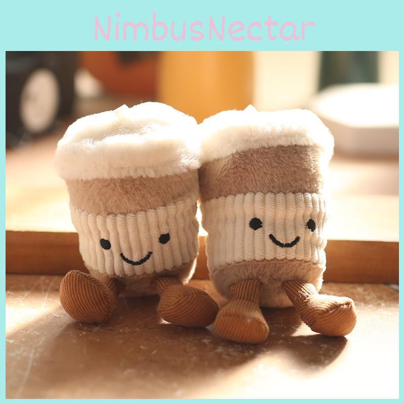 Animal Plush Keychain Milk Tea Cup Design Pp Cotton Stuffed Toy Gift For Girls