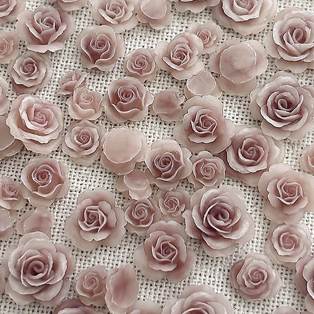 50Pcs Rose Embellishments for Jewelry Making Nail Art Decor 3D Flower Nail Art Charms Resin Nail Rhinestones Nails Gems