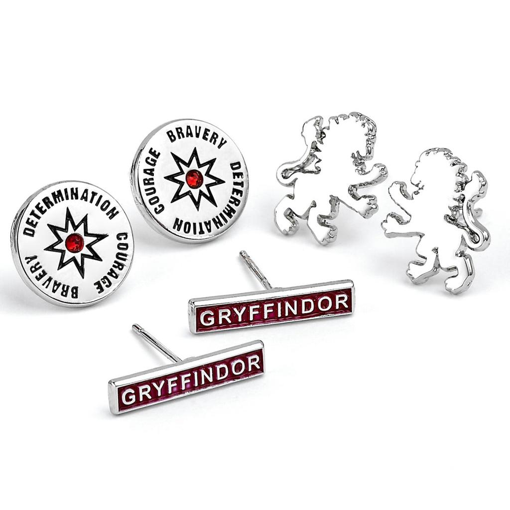 HARRY POTTER Gryffindor Set of 3 Stud Earrings