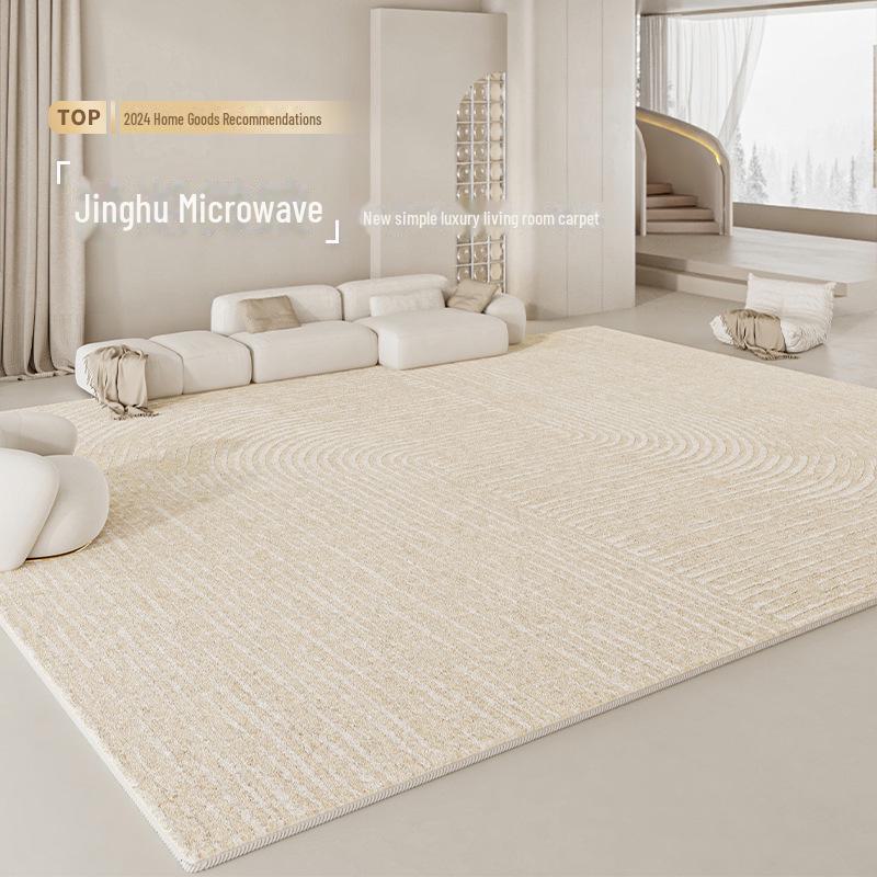"2024 Cream Washable Luxury Carpet & Sofa Blanket for Living Room and Bedroom"