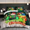3Pcs Merry Christmas Gamer Bedding Duvet Cover Set Christmas Gamer Bedding Quilt Set Christmas Theme Bed Quilt Set Holiday Gamer