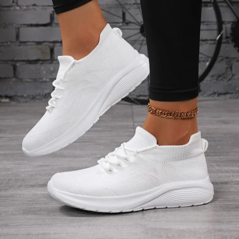 Breathable Mesh Women Sports Shoes Lightweight Socks Sneakers Ladies Soft Anti-slip Sole Casual Trainers for Walking Running