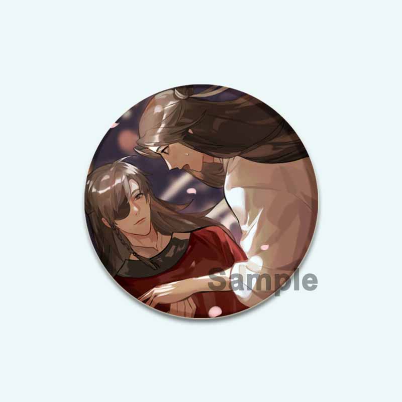 32/44/58 mm Anime Heaven Official's Blessing Badge Hua Cheng/Xie Lian Cartoon-Broschen, handgefertigt, niedliche Emaille-Anstecker als Schmuck, Geschenk-Accessoire