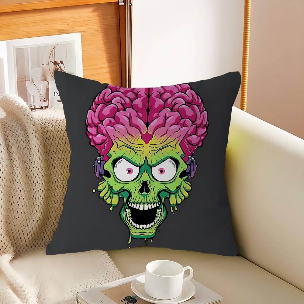 

Halloween Horror Ghost Cool Green Monster Pillow Cover Design Cushion Cover Decor Holiday Decorati 16x16Inch