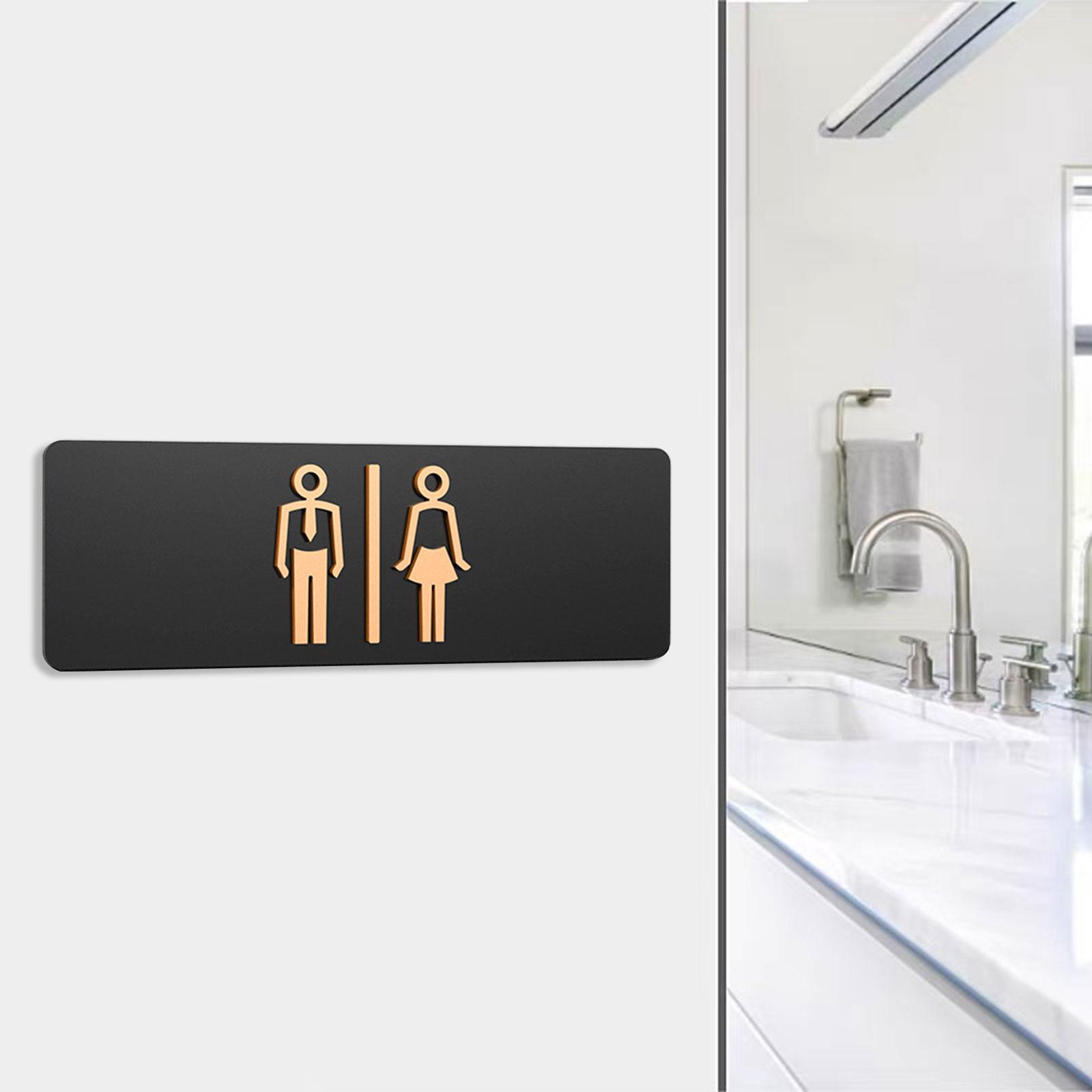 Toilet Sign Display Male Female Washroom Sign for Barber Shops Bars Bathroom