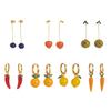 18K Gold-Plated Fruit & Vegetable Earrings: European & American INS-Inspired Fresh Design