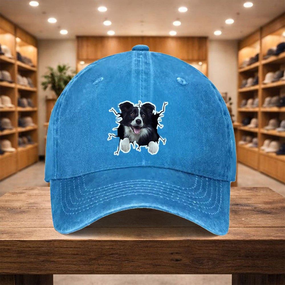 pc Baseball Cap a Casual Duckbill Hat New Style Casual And Versatile Hat Featuring a Border Collie Adjustable Sports Cap Sui