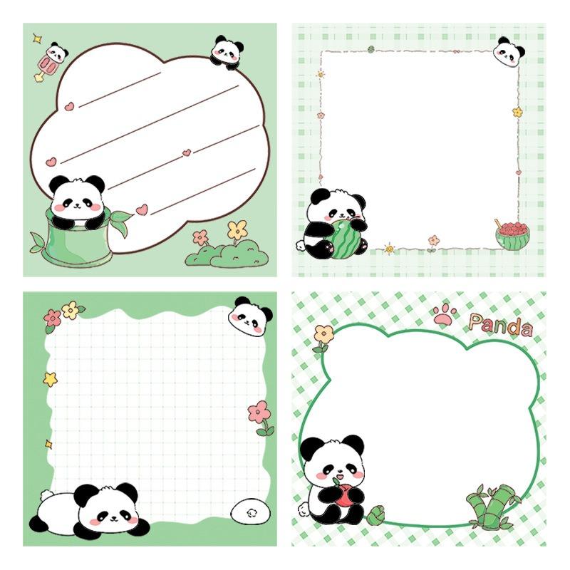 8Pcs Sticky Notes, 50 Sheets Per Pad Creative Panda Sticky Note Lovely Cartoon Students Small Note High Appearance Level Can Paste N Times Sticky Note