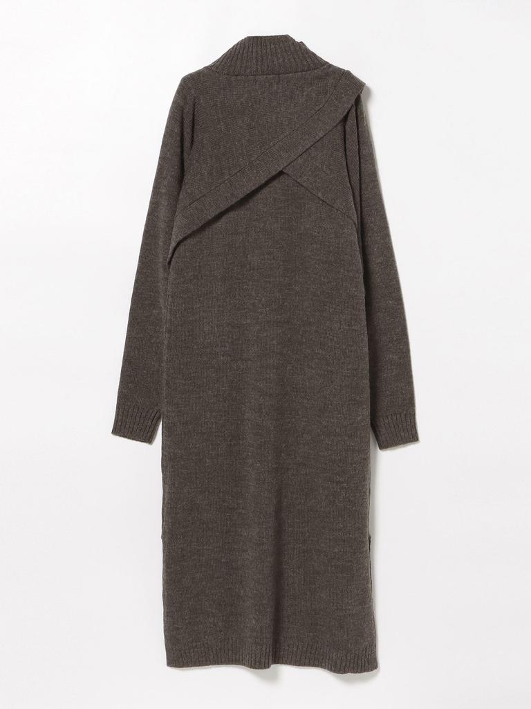 Beams Heart Layered Knit Dress Charcoal One Size (Set Item) Women's