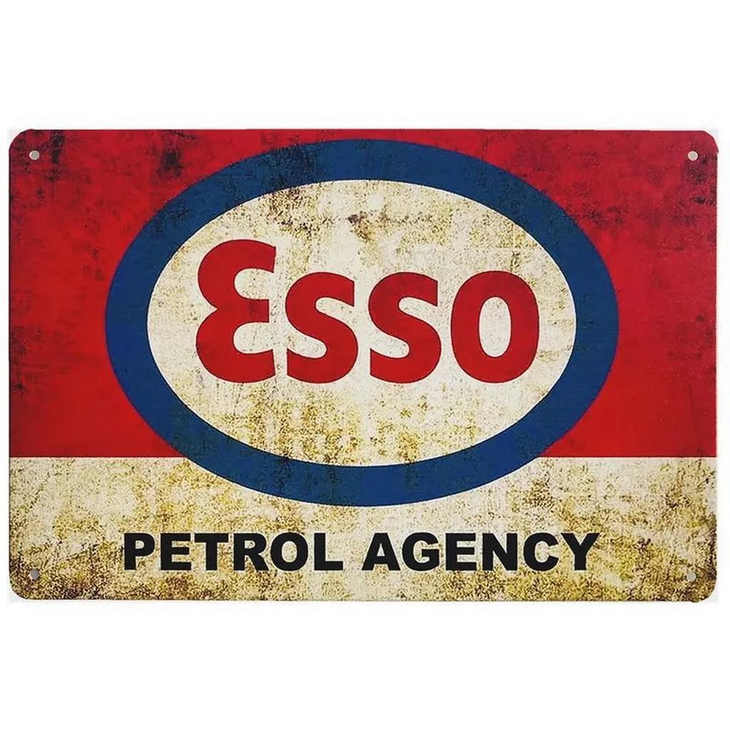 Motor Oil Gas Metal Signs Esso STP Wall Art Poster Plaque Vintage Iron Painting Decoration for Man Cave Cafe Garage Club Bar
