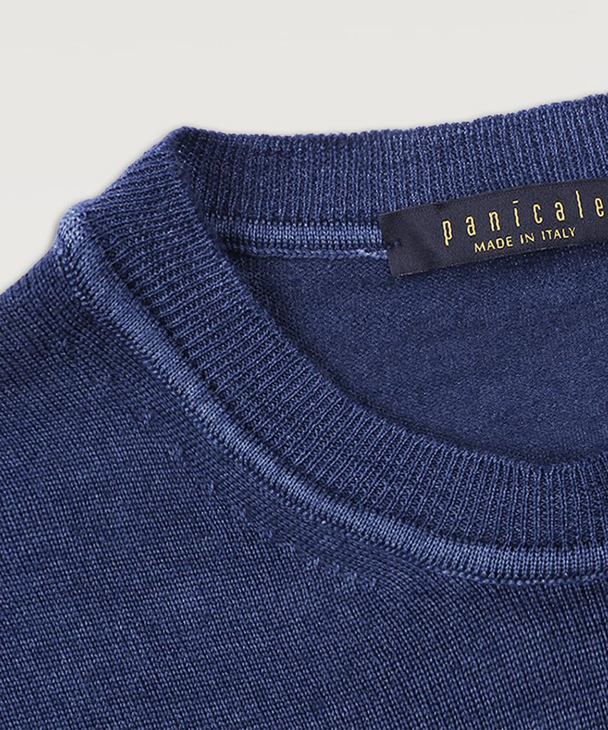 PANICALE Crew Neck Wool Sweater [Blue]