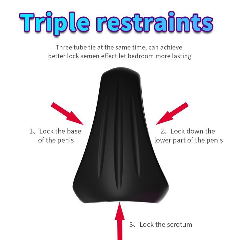 Dreieckiger Penisring Hahnring Männliche Hodensack-Fesselung Ball-Dehner Verzögerte Ejakulation Sexspielzeug für Männer