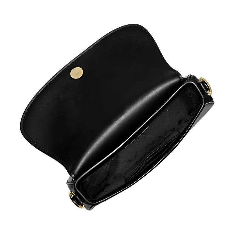 Michael Kors Mila Simple Chain Strap Design Leather Shoulder Bag Small Size Women's Black