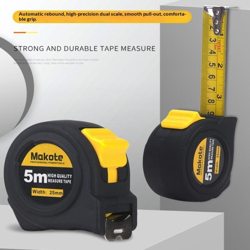Precise Clear Steel Tape Measure Retractable 3M/5M/7.5M/10M Thickened Rubberized Woodworking Wear-Resistant Tool Tape Ruler