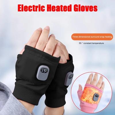 Women's USB Rechargeable Self-Heating Gloves - Fashionable, Stretchy, Solid Color with 3 Heat Levels for Winter Warmth