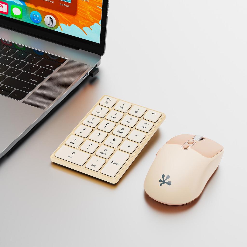 K23 Dual-Mode Wireless Mini Keyboard: Silent, Rechargeable, Bluetooth-Compatible for Computers and Laptops.