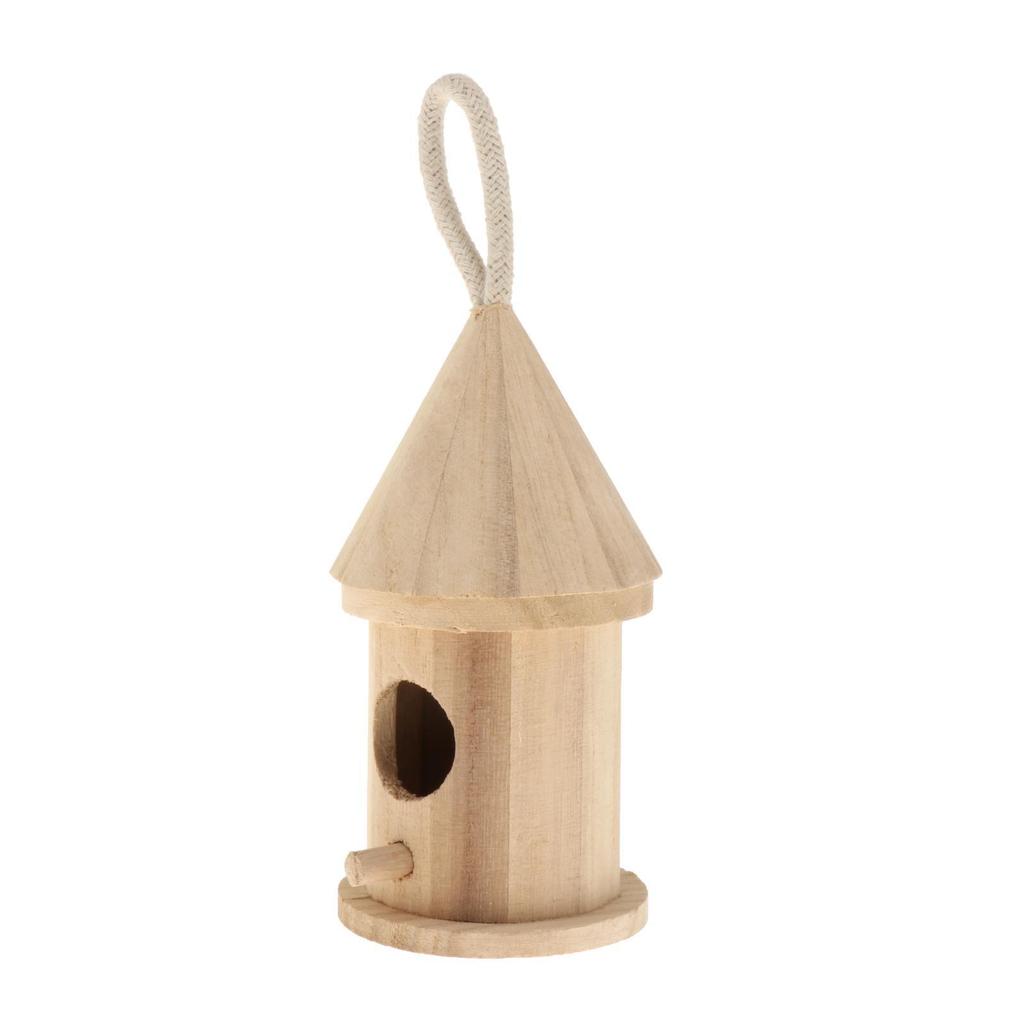Creative Balcony Wooden Bird House Breeding Cage Box Feeding for Wren