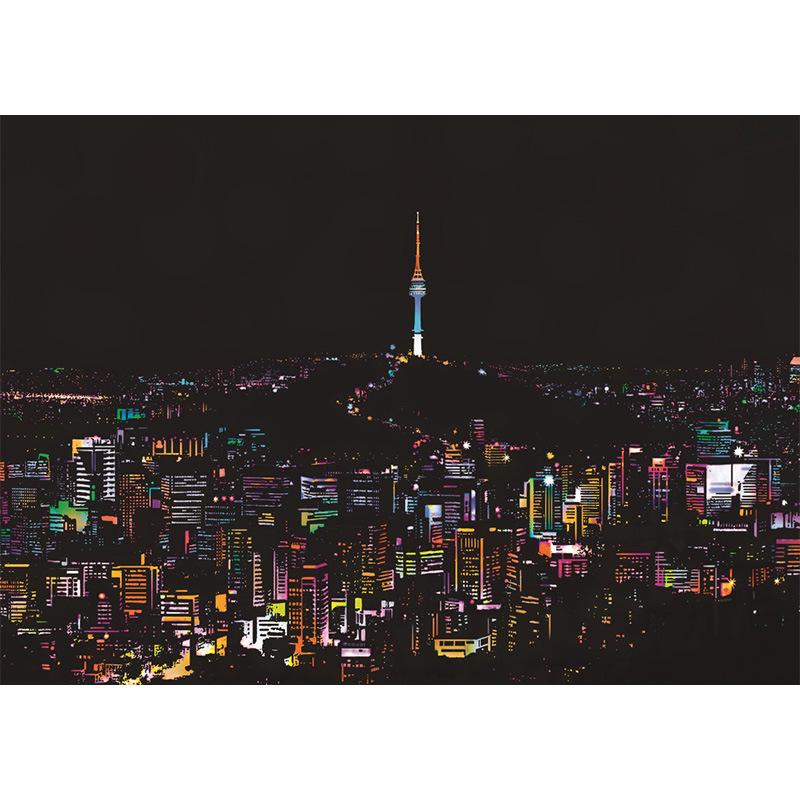 YUELU Colorful City III: DIY Night View Scratch Painting for Adults