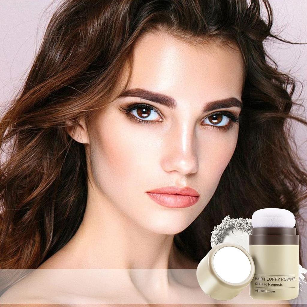 Boobeen Hair Powder for Thinning Root Hair Instantly Covers Hair Hairline Powder Hair, Touch-Up Powder, Shadow, Loss, (Women's, Men's, White)