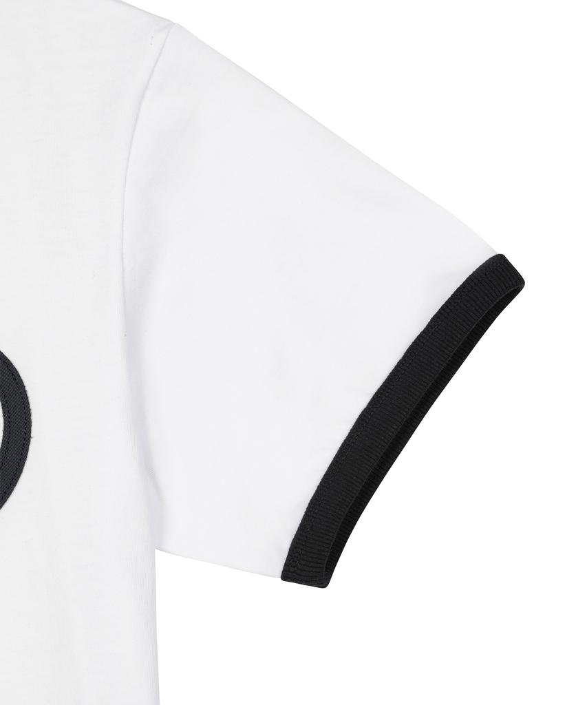 Lujeoseukeulleob Star Applique Crop Ringer T-Shirt White