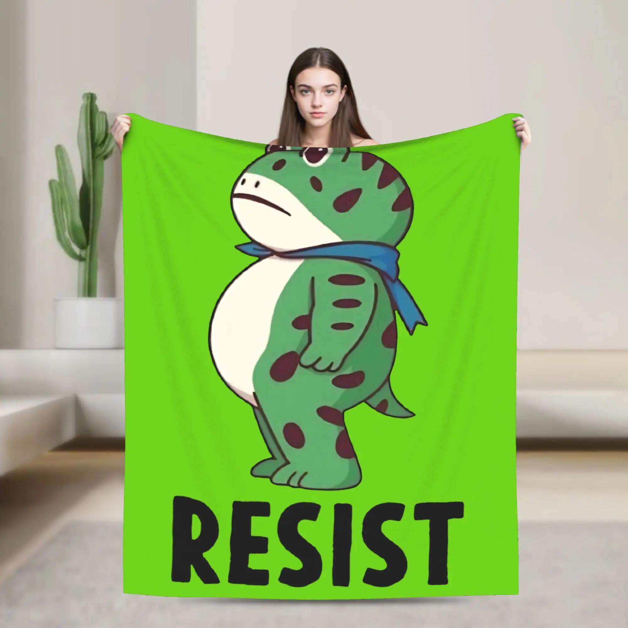 

Resist Portland Frog Soft Blanket Plush Decorative Throw for Couch Chair Bed Flannel Sofa Cover Bedspread Novelty Home Dcor 40x50inch 101x127cm