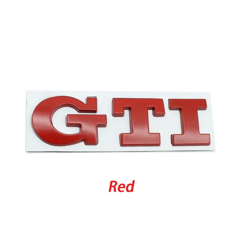 

GTI 3D Metal 1pcs GTI Logo Car Rear Trunk Emblem Side Sticker for VW Golf5 6 7 8 Polo Jetta Tiguan Passat T-Roc MK2 MK5 MK7 красный